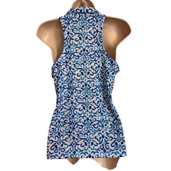 Gottex Racer Back Golf Tennis Shirt Size Medium Santorini Blue NWT Sleeveless $8 - Picture 2 of 9